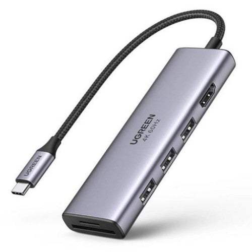 Ugreen CM511 5-in-1 Adapter USB-C Hub to 3x USB3.0 + HDMI + TF/SD Gray