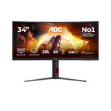 AOC G4 CU34G4Z computer monitor 86.4 cm (34") 3440 x 1440 pixels Wide Quad HD LED Black, Red