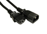 Cables Direct IEC Extension Cable C13 / C14 1m Black C14 coupler C12 coupler