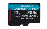 Kingston Technology 256GB microSDXC Canvas Go Plus Gen4 200MB/s A2 U3 V30 Card + Adapter