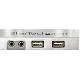 StarTech.com Desk Mount Dual Monitor Arm with USB & Audio - Desk Clamp VESA Mount for up to 32 inch Displays - 2x USB, 2x 3.5mm audio - Ergonomic Full Motion Dual Monitor Arm - Silver