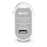 Lindy Single Port USB Type A Travel Charger, 12W