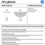 HP Z2 Mini G1i Wolf Pro Security Edition Intel Core Ultra 7 265 32 GB DDR5-SDRAM 1 TB SSD Windows 11 Pro Mini PC Workstation AI Workstation, AI PC Black