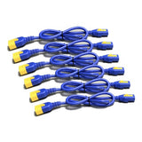 APC Power Cord Kit (6 ea), Locking, C13 TO C14, 0.6m, Blue