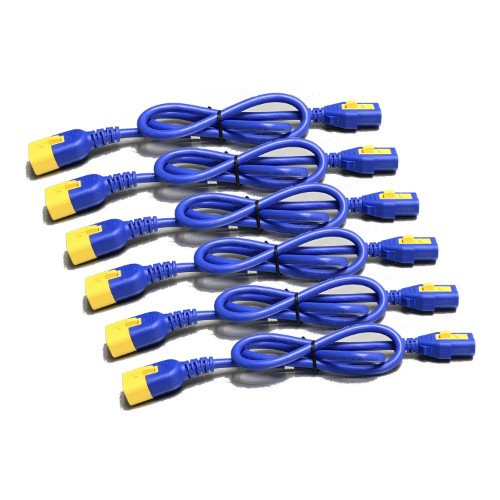APC Power Cord Kit (6 ea), Locking, C13 to C14, 1.2m, Blue