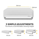 Fellowes Computer Monitor Stand with 3 Height Adjustments - Breyta Monitor Riser with Cable Management - Ergonomic Adjustable Monitor Stand for Computers - Max Weight 15KG - White