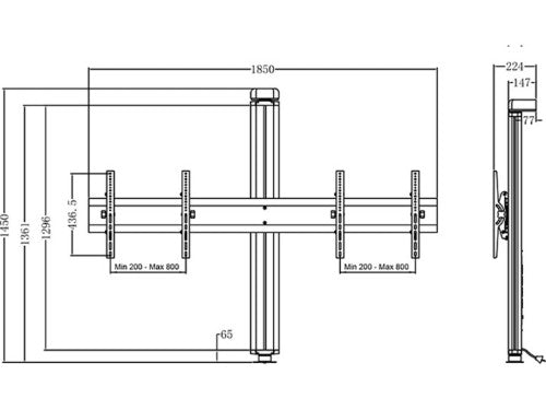 Multibrackets M Public Display Wall 145 Dual Black