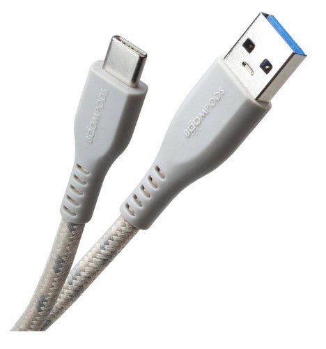 Boompods Tide USB cable 1.5 m USB A USB C Titanium