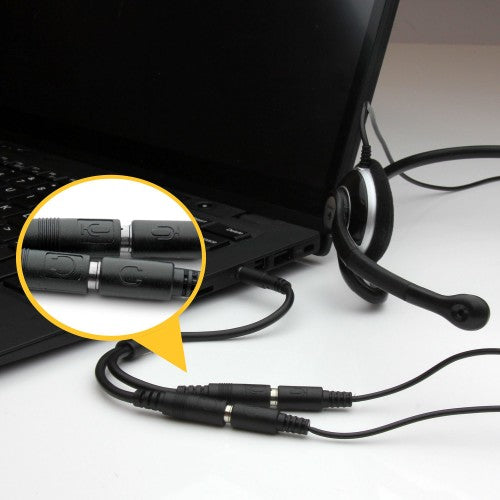 StarTech.com Headset adapter for headsets with separate headphone / microphone plugs - 3.5mm 4 position to 3 position and 2 position 3.5mm M/F
