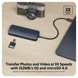 HYPER HD4004GL interface hub USB 3.2 Gen 1 (3.1 Gen 1) Type-C 10000 Mbit/s Blue, Grey
