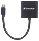 Manhattan Mini DisplayPort 1.2a to DVI-I Dual-Link Adapter Cable, 4K@30Hz, Active, 19.5cm, Male to Female, Compatible with DVD-D, Black, Three Year Warranty
