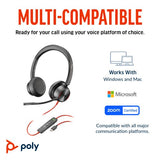 HP Poly Blackwire 8225 Stereo USB-C Headset +USB-C/A Adapter