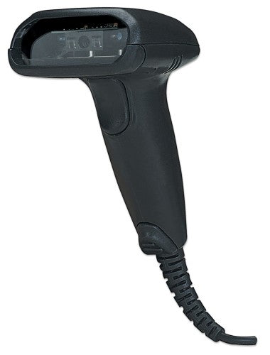 Manhattan Long Range CCD Handheld Barcode Scanner, USB, 500mm Scan Depth, Cable 1.5m, Max Ambient Light 10,000 lux (sunlight), Black, Three Year Warranty