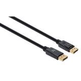 Manhattan DisplayPort 1.4 Cable, 8K@60hz, 1m, Suitable for ALL 8K, 4K & 1080p/HD uses - when upgrading now or have it ready for when you need it, PVC Cable, Male to Male, With Latches, Fully Shielded, Black, Lifetime Warranty, Equivalent to DP14MM1M