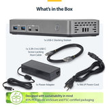 StarTech.com Dual-Monitor USB-C Docking Station, HDMI, 4K 60Hz, 100W Laptop Charging, 1GbE, Driverless, Multi-Monitor Dock For Windows