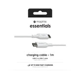 mophie essentials charging cables | 1M USB cable USB 2.0 USB C White