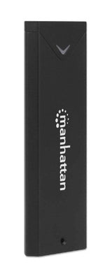 Manhattan M.2 NVMe SSD Enclosure, USB-C Female Connection, 10 Gbps (USB 3.2 Gen2 aka USB 3.1), UASP-compliant, SuperSpeed+ USB, Aluminum, Black, Three Year Warranty