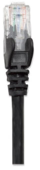 Intellinet Network Patch Cable, Cat5e, 1m, Black, CCA, U/UTP, PVC, RJ45, Gold Plated Contacts, Snagless, Booted, Lifetime Warranty