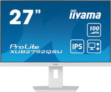 iiyama ProLite 27” QHD IPS technology panel with USB hub and 100Hz refresh rate and 150mm height adjustable stand