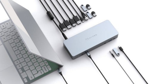 HYPER HD-GD1000-EU laptop dock/port replicator Docking USB 3.2 Gen 1 (3.1 Gen 1) Type-C Silver