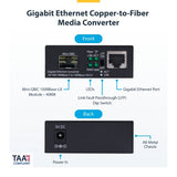 StarTech.com Single-Mode (SM) LC Fiber Media Converter for 10/100/1000 Networks, Standalone Gigabit Ethernet to Fiber Converter, 40km - TAA
