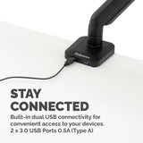 Fellowes Platinum Series Monitor Arm - Monitor Mount for 8KG 40 Inch Screens - Adjustable Monitor Desk Mount - Tilt 45° Pan 180° Swivel 360° Rotation 360°, VESA 75 x 75/100 x 100 - Black