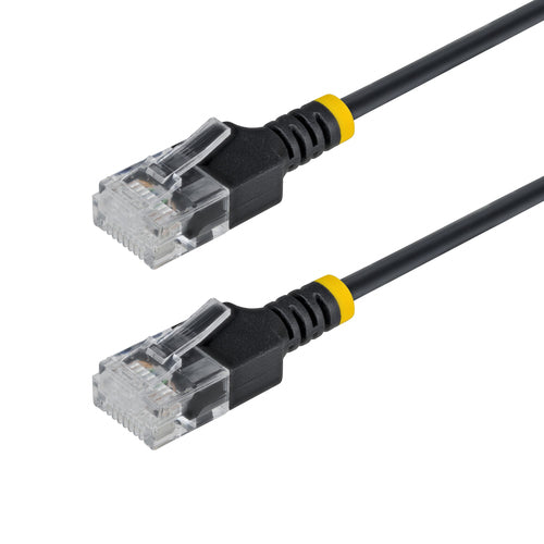 StarTech.com 80cm Black Ultra Slim CAT6a Ethernet Cable, Snagless, UTP, Pure Bare Copper Wire, 34AWG Slim RJ45 Network Patch Cord, Individually Tested
