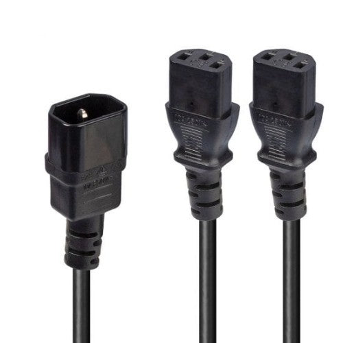 Lindy 1m IEC Splitter Cable IEC C14 to 2 x IEC C13