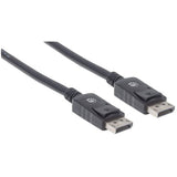 Manhattan DisplayPort 1.2 Cable, 4K@60hz, 1m, Male to Male, With Latches, Fully Shielded, Black, Lifetime Warranty, Equivalent to DISPL1M