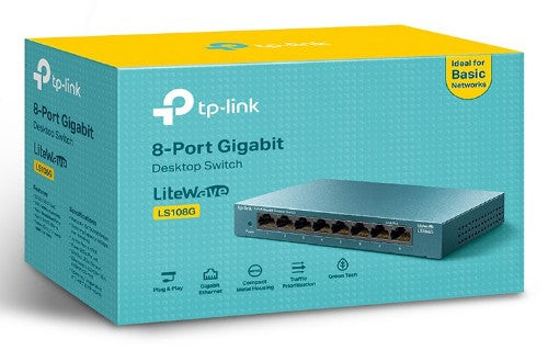 TP-Link LS108G network switch Unmanaged Gigabit Ethernet (10/100/1000) Blue
