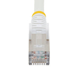 StarTech.com 7.5m CAT6a Ethernet Cable - White - Low Smoke Zero Halogen (LSZH) - 10GbE 500MHz 100W PoE++ Snagless RJ-45 w/Strain Reliefs S/FTP Network Patch Cord