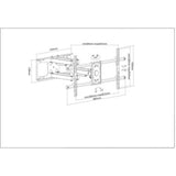 Manhattan Wall Mount for TV & Monitors (Full Motion), For screens 37" to 75", VESA compatibility: all between 200x200mm to 800x400mm - check the dimensions of the four mounting holes on back of screen to ensure it fits, Max 75kg, Black, Bracket, Lifetime