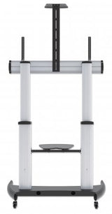 Manhattan Trolley Mount Stand for TV & Monitors, For screens: 60" to 100",VESA compatibility:all between 200x200 to 800x600mm -check the dimensions of the four mounting holes on back of screen to ensure it fits,Max 100kg,Height adjustable 1200 to 1685mm,L