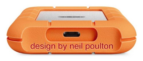 LaCie STND4000400 external solid state drive Thunderbolt technology 4 TB USB Type-C USB4 Gen 3x2 Orange, Stainless steel