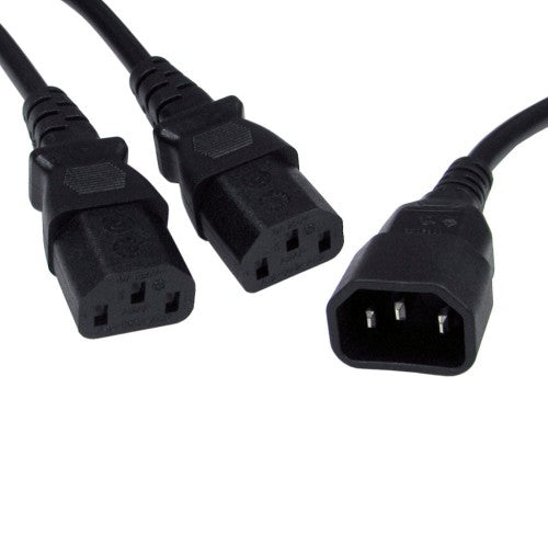 Cables Direct RB-335W power cable Black C14 coupler 2 x C13 coupler