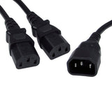 Cables Direct RB-335W power cable Black C14 coupler 2 x C13 coupler