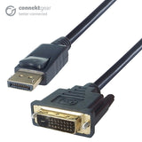 connektgear 3m DisplayPort to DVI-D Connector Cable - Male to Male Gold Connectors