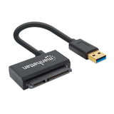Manhattan USB-A to SATA 2.5" Adapter Cable, 42cm, Male to Male, 5 Gbps (USB 3.2 Gen1 aka USB 3.0), Supports 48-bit LBA, SuperSpeed USB, Three Year Warranty