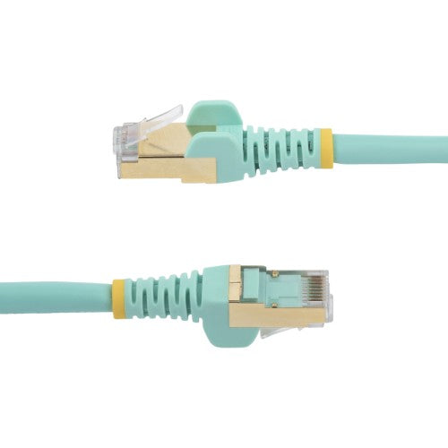 StarTech.com 1m CAT6a Ethernet Cable - 10 Gigabit Shielded Snagless RJ45 100W PoE Patch Cord - 10GbE STP Network Cable w/Strain Relief - Aqua Individually Tested/Wiring is UL Certified/TIA