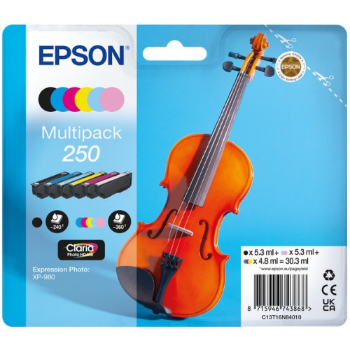 Epson C13T16N84010/250 Ink cartridge multi pack Bk,C,M,Y,LC,LM 5,3ml + 3x4,8ml + 2x5,3ml Pack=6 for Epson Expression Photo XP-980