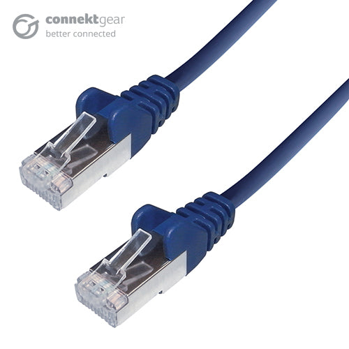 connektgear 5m RJ45 CAT6A SSTP Stranded Flush Moulded LS0H Network Cable - 26AWG - Blue  - Computer Cables - connektgear