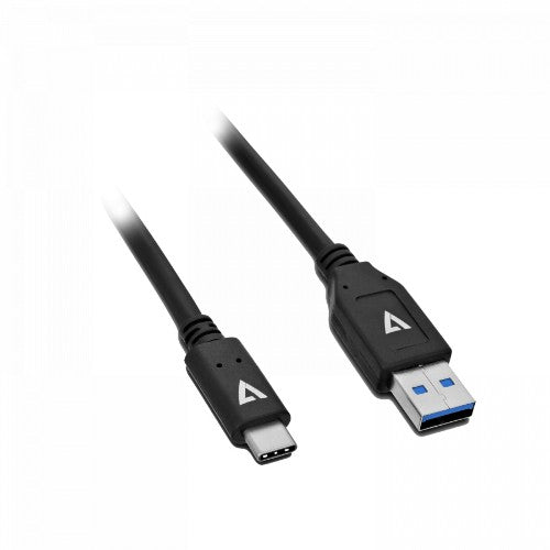 V7 Black USB Cable USB 2.0 A Male to USB-C Male 2m 6.6ft