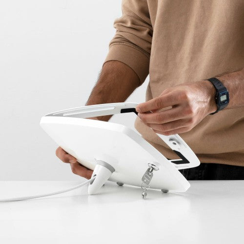 Bouncepad Original Lounge with Reinforced USB Cable | Covered Front Camera and Home Button | White | Samsung Galaxy Tab A9+ and A11+ 11-inch (2023 - 2025)