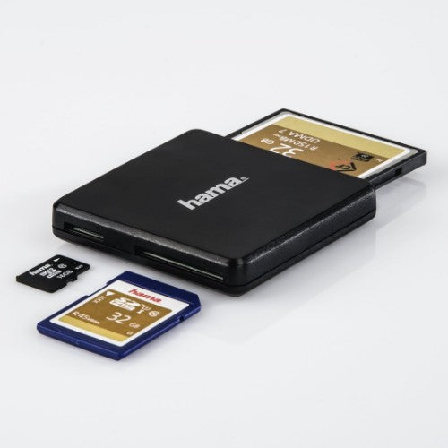 Hama USB 3.0 Multi-Card Reader, SD/microSD/CF, black