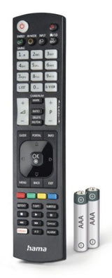 Hama Universal Remote Control for LG TVs, IR, Teachable, Illuminating Buttons