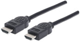 Manhattan HDMI 4K@30Hz Cable, 1.8m, Suitable for ALL 1080p/HD and majority of 4K uses (check your system 4K specification to be sure), Male to Male, Black, Ultra HD 4k x 2k, Lifetime Warranty, High Speed, Equivalent to HDMM6