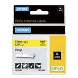 Dymo 18432/S0718450 Ribbon Vinyl black on yellow 12mm x 5,5m for Dymo Rhino 6-12mm/19mm/24mm