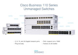 Cisco Business CBS110-8T-D Unmanaged Switch | 8 Port GE | Desktop | Ext PS | Limited Lifetime Protection (CBS110-8T-D)