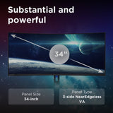 Lenovo Legion R34w-30 computer monitor 86.4 cm (34") 3440 x 1440 pixels Wide Quad HD LCD Black