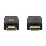 Manhattan HDMI 4K@60Hz Cable with Ethernet - Flat, 0.5m, Male to Male, Black, Ultra HD 4k x 2k, Fully Shielded, Gold Plated Contacts, Lifetime Warranty, Premium High Speed